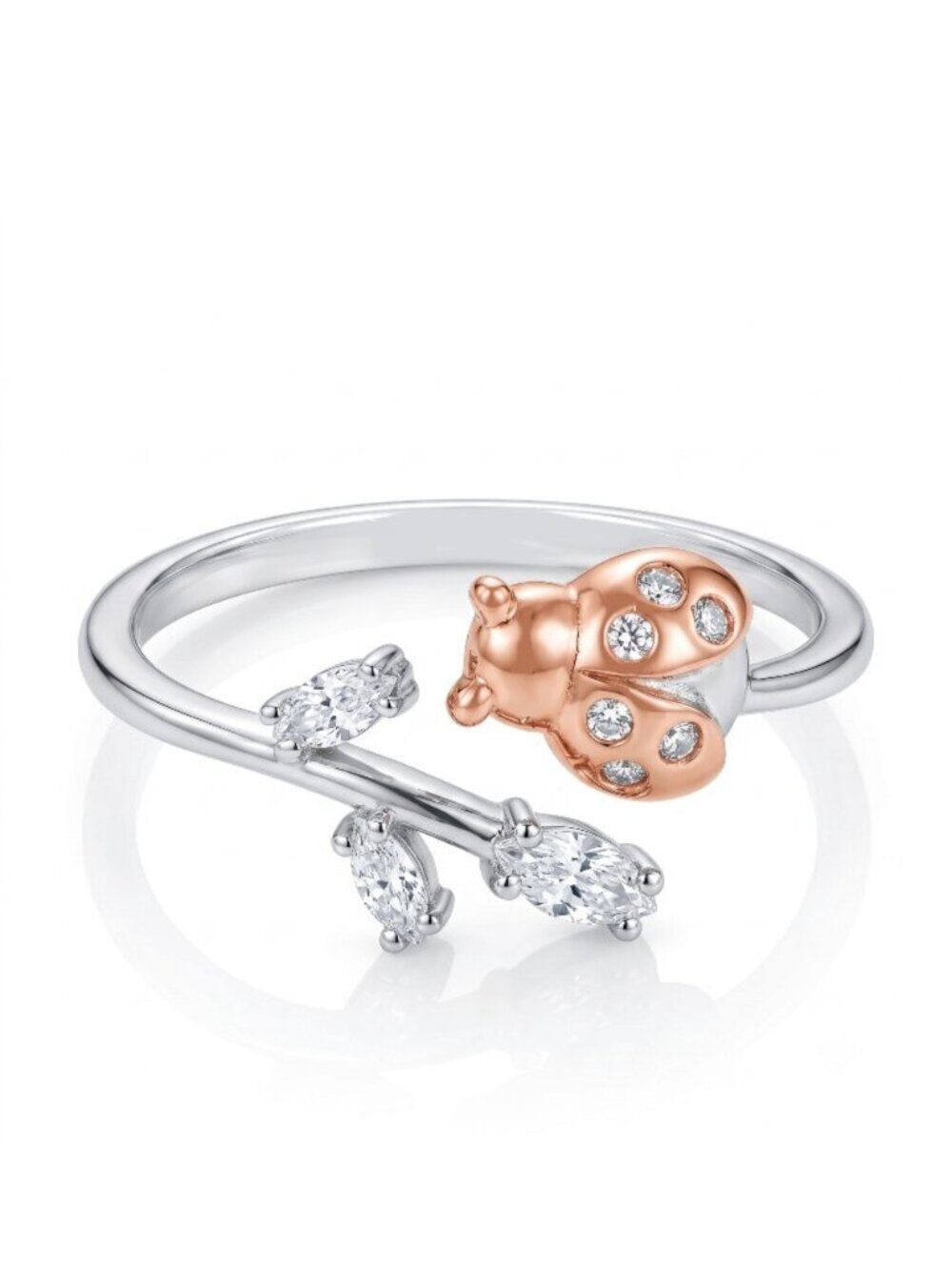 Ladybug Ring, 925 Sterling Silver Charmed Aroma Wanderlust Ring